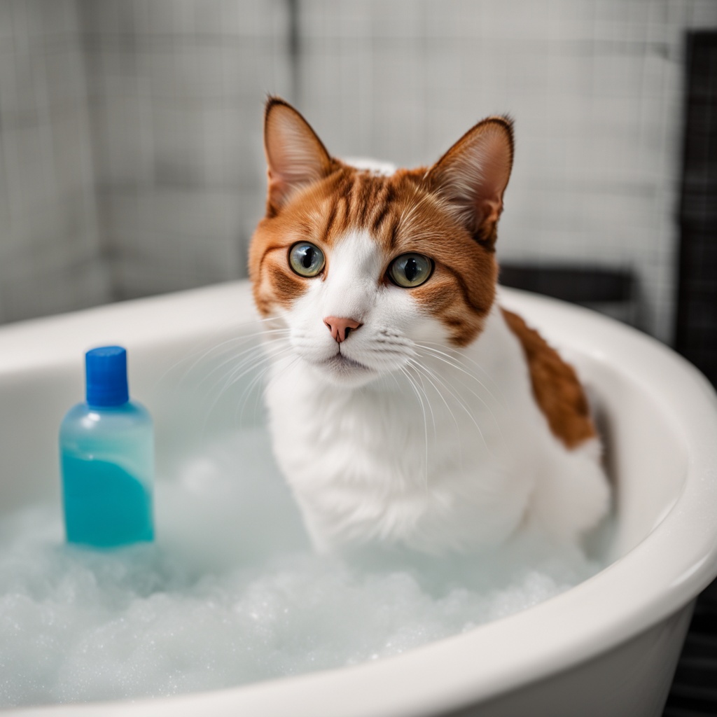 Bathing tips for allergic cats