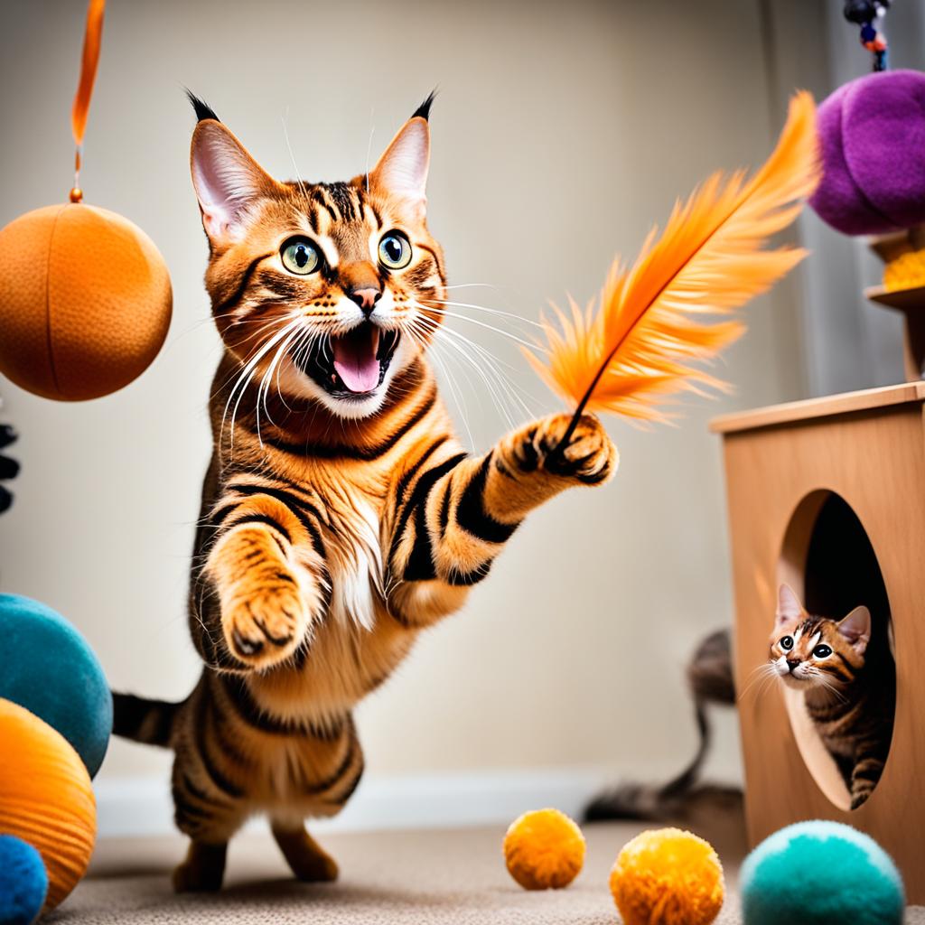 Bengal cat playtime