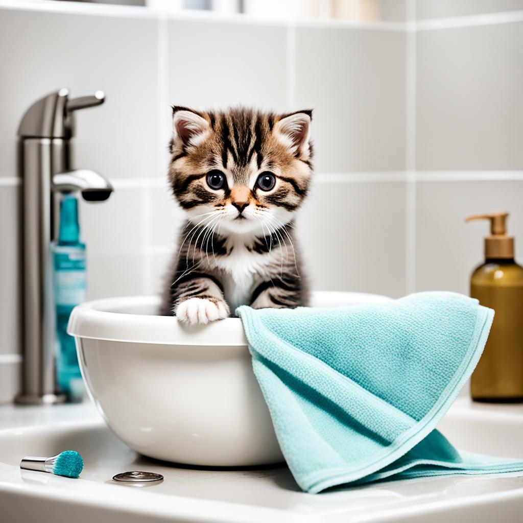 Creating the proper bath environment for a Scottish Fold Kitten