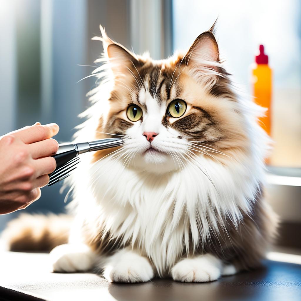 Detangling Munchkin cat fur