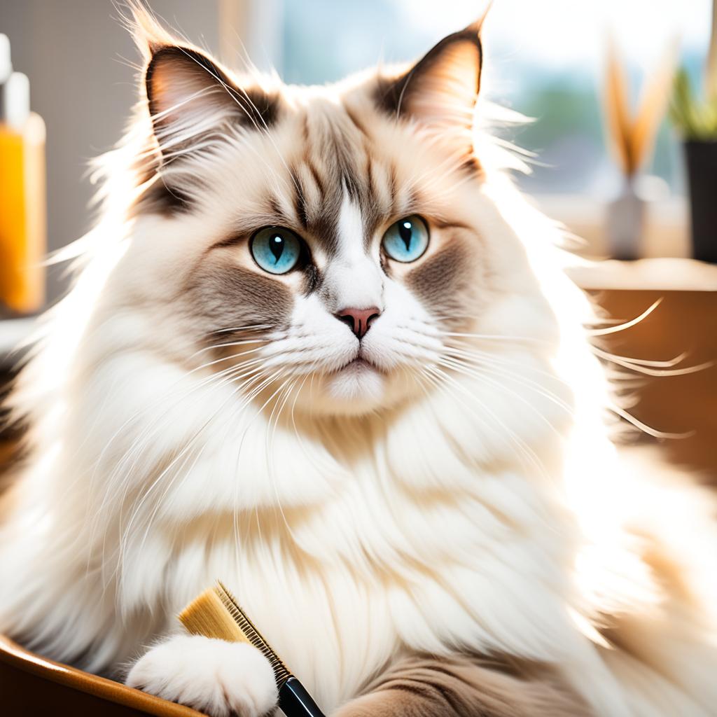 Grooming Ragdoll cats