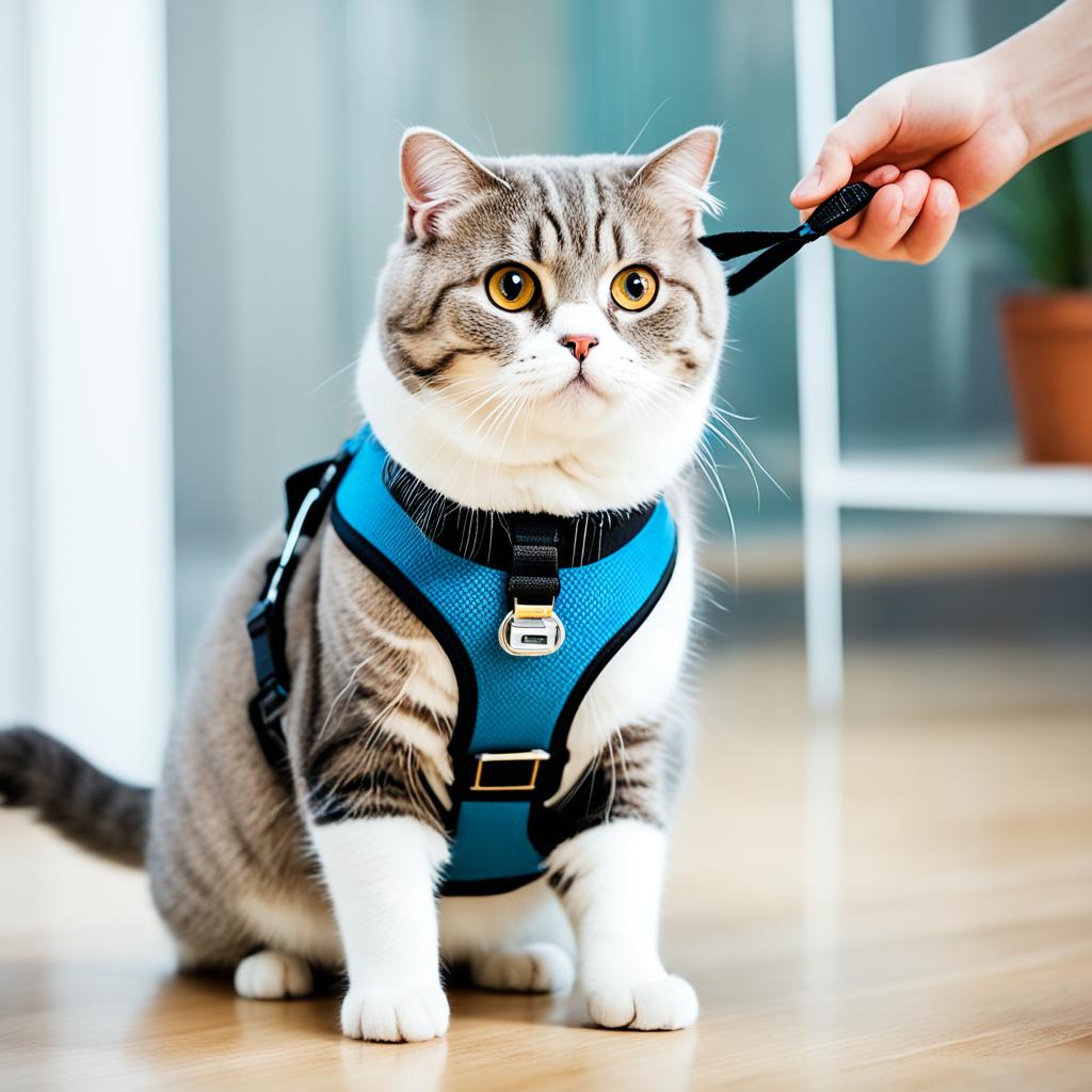 Indoor cat harness training