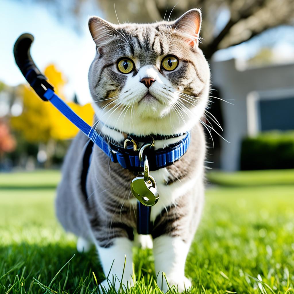 Leash training Scottish Fold