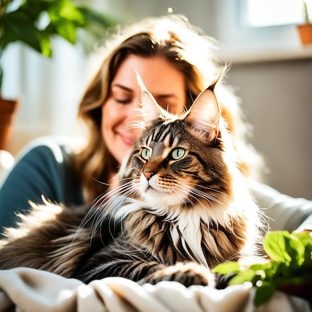 Maine Coon cat bonding