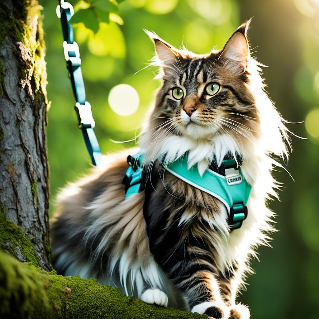 Norwegian Forest Cat harness training