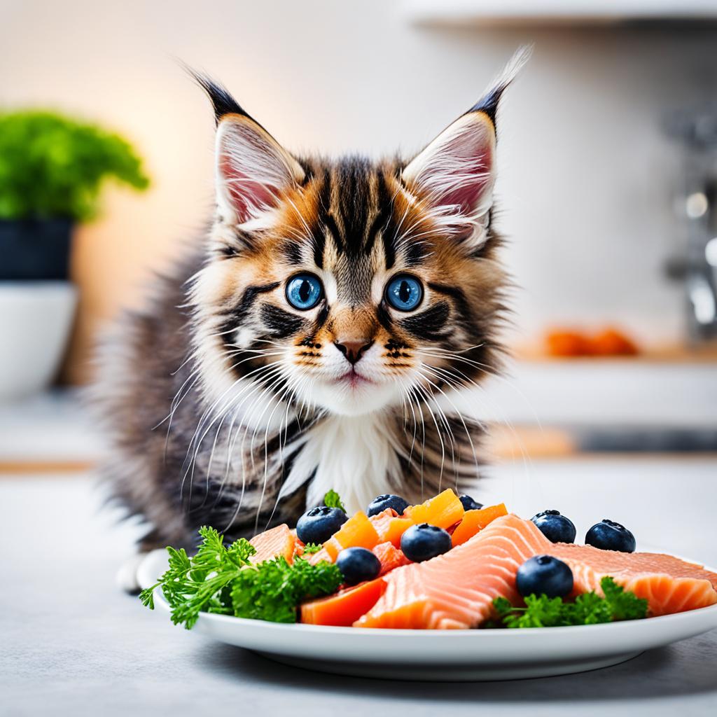 Nutritious diet for Maine Coon kittens