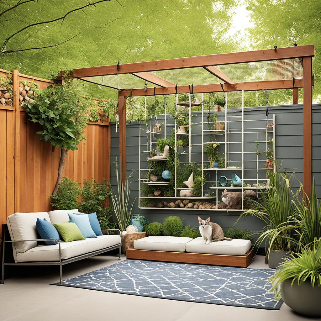 Oriental shorthair cat outdoor play area