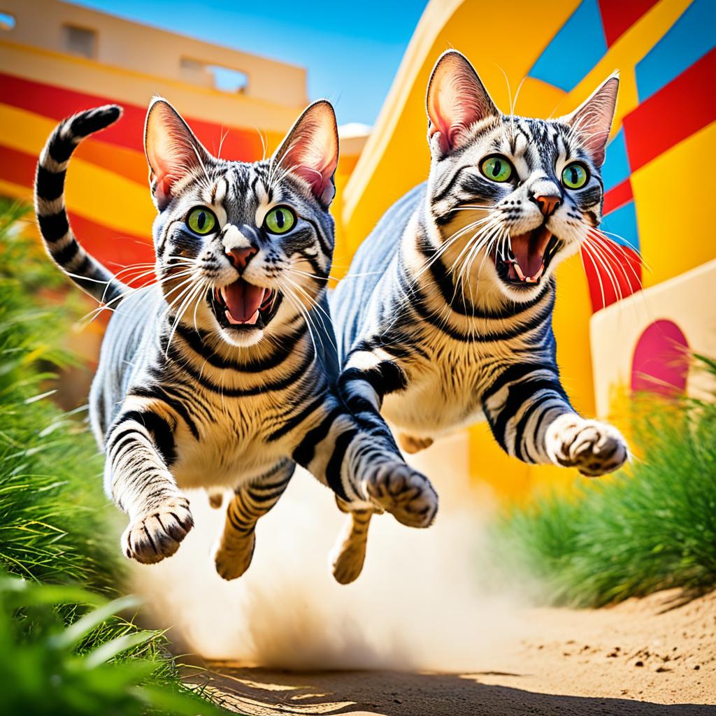 Playful Egyptian Mau Cats