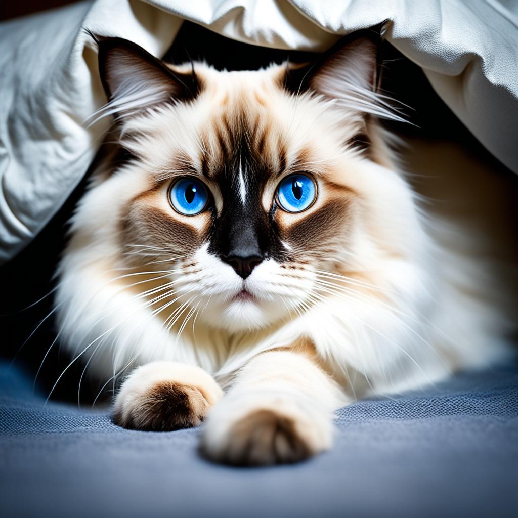 Ragdoll cat hiding behavior