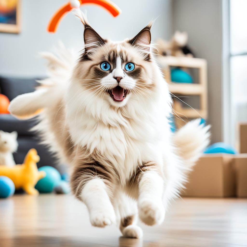 Ragdoll cat tail chasing