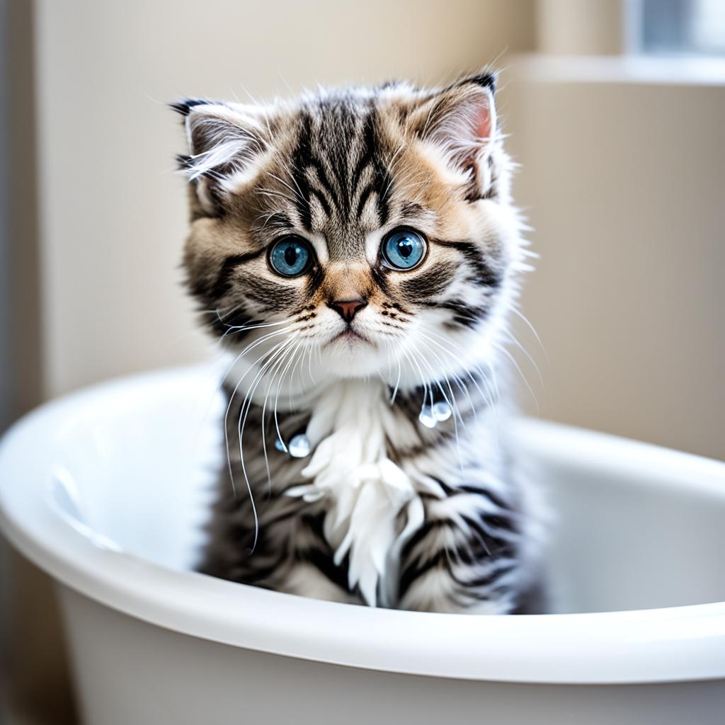 Recognizing when a Scottish Fold Kitten needs a bath