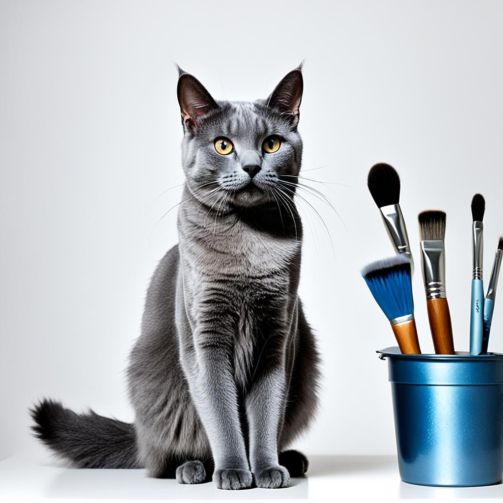 Russian Blue Cat shedding