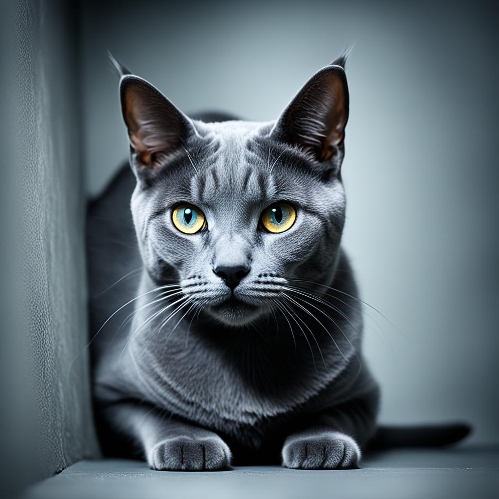 Russian Blue cat anxiety