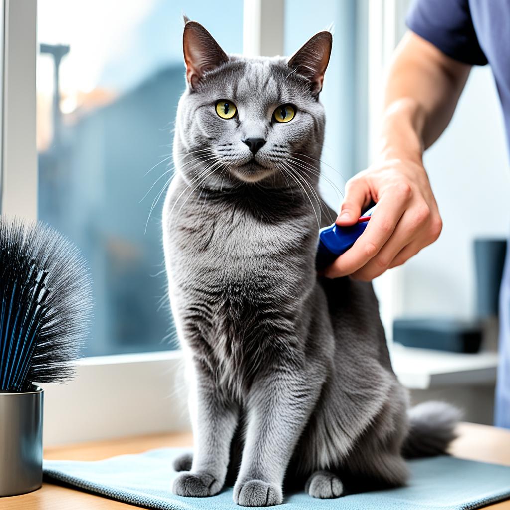 Russian Blue cat grooming routine