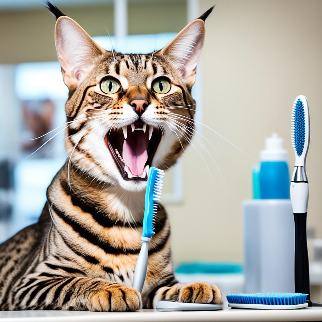 Savannah Cat grooming