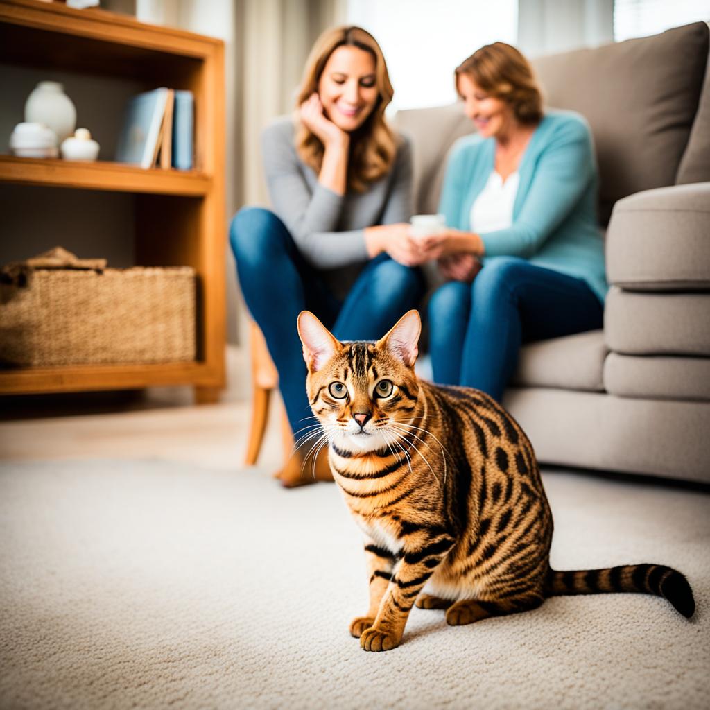Smooth introduction of a Bengal cat to the family