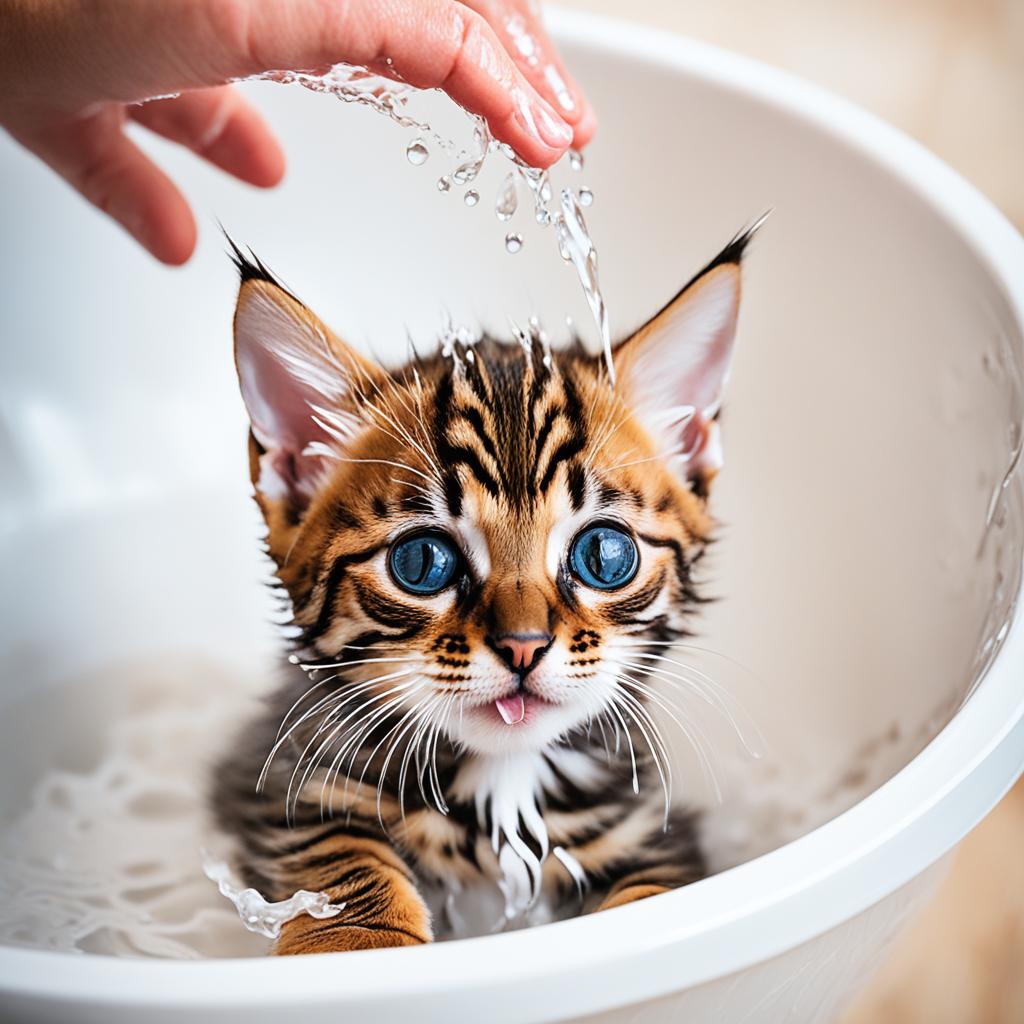Step by Step Bengal Kitten Bathing
