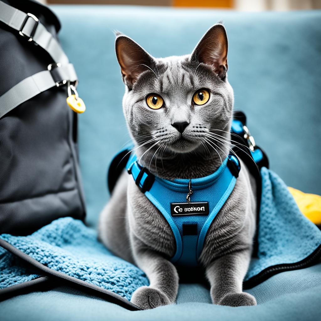 Step-by-step guide for harness training a Russian Blue Cat