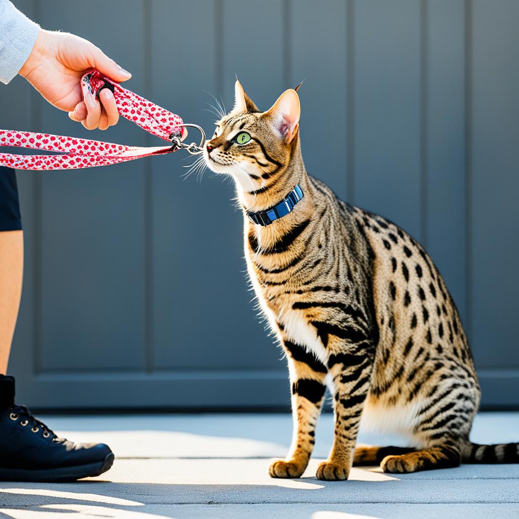 Training a Savannah Cat to walk on a leash