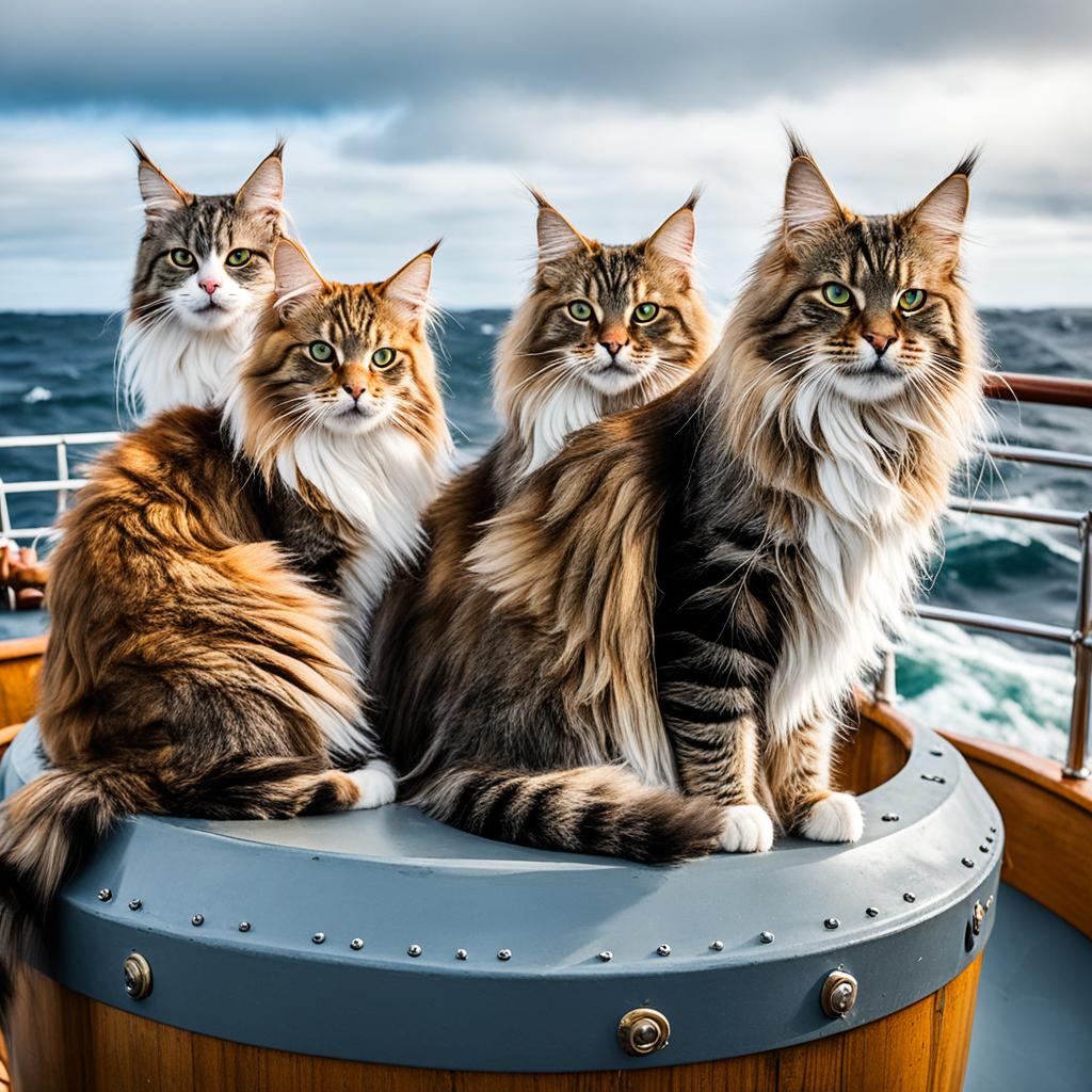 Viking ship cats