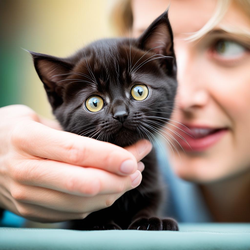 gentle handling of Bombay kittens
