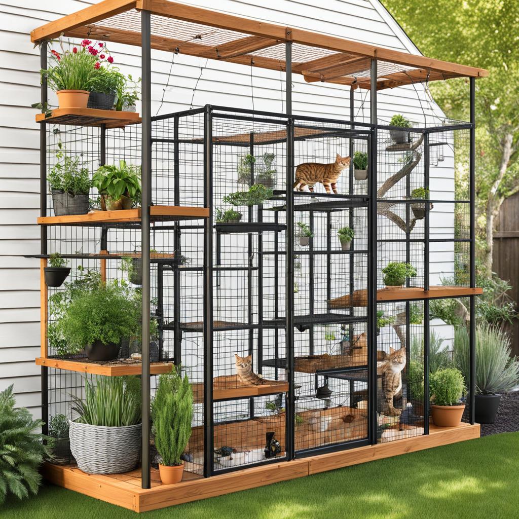 secure outdoor cat play area