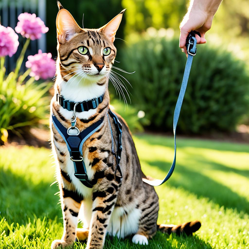 training a Savannah Cat to walk on a leash